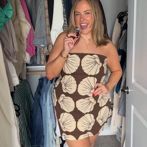 Abercrombie & Fitch Brown and Cream Mini Dress